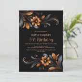 ブラックオレンジの花55歳の誕生日パーティー 招待状 (スタンド正面)