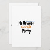 ブラックオレンジアダルトハローウィンパーティ招待状 招待状 (正面/裏面)