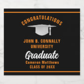 ブラックオレンジカスタム学院卒業パーティー ビールラベル (シングルラベル)