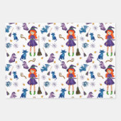 ブラックオレンジキャンディカボンプキンウィッチハロウィーン ラッピングペーパーシート (正面3)