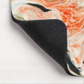 ブラックオレンジグリーン大理石 マウスパッド (コーナー)