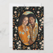 ブラックオレンジグルービーワイルドフラワーブライダルシャワー 招待状 (裏面)