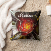 ブラックオレンジサボテン写真ドリーム引用文スクリプトはっきりした クッション (ブランケット)