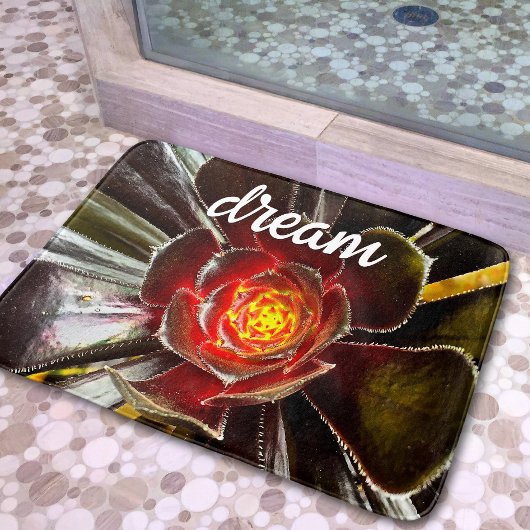 ブラックオレンジサボテン接写フォトドリーム バスマット