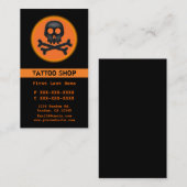 ブラックオレンジスカルタトゥーカスタムー名刺 名刺 (正面/裏面)