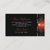 ブラックオレンジスクイグルズオーナメントスパークルダイヤモンド 名刺 (裏面)