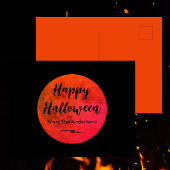 ブラックオレンジダークナイトフルムーンハッピーハローウィン シーズンポストカード