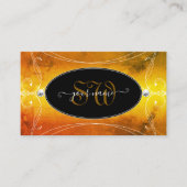 ブラックオレンジダ華美ミズきらめくイニシャル 名刺 (正面)