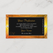 ブラックオレンジダ華美ミズきらめくモノグラム 名刺 (裏面)