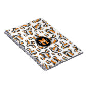 ブラックオレンジチームカラーズガールズスポーツバレーボール ノートブック (右側)