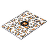 ブラックオレンジチームカラーズガールズスポーツバレーボール ノートブック (左側)