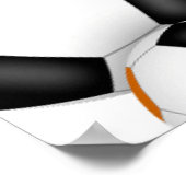 ブラックオレンジチームカラーズサッカーバースデーパーティー ポスター (角)