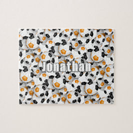 ブラックオレンジチームカラーズボーイズサッカー ジグソーパズル