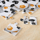 ブラックオレンジチームカラーズボーイズサッカー ジグソーパズル (側面)