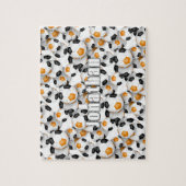 ブラックオレンジチームカラーズボーイズサッカー ジグソーパズル (縦)