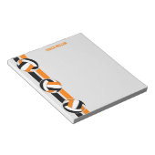 ブラックオレンジチームカラーバレーボールカスタムコーチ ノートパッド (アングル)