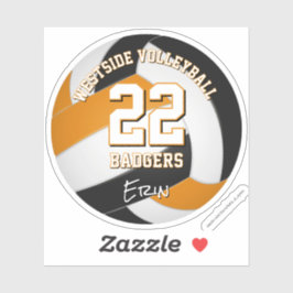 ブラックオレンジチームカラーバレーボールクラブ名 シール