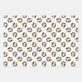 ブラックオレンジチームカラーバレーボールセット3 ラッピングペーパーシート (正面3)