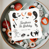 ブラックオレンジハロウィーン誕生日パーティーキッズ スタンダードカクテルナプキン