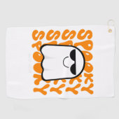 ブラックオレンジハロウィ不気味ーン ゴルフタオル (横)