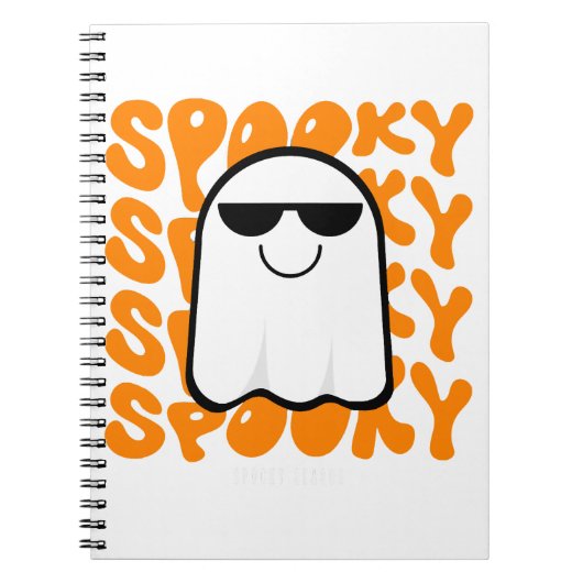 ブラックオレンジハロウィ不気味ーン ノートブック (正面)
