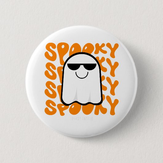 ブラックオレンジハロウィ不気味ーン 缶バッジ (正面)