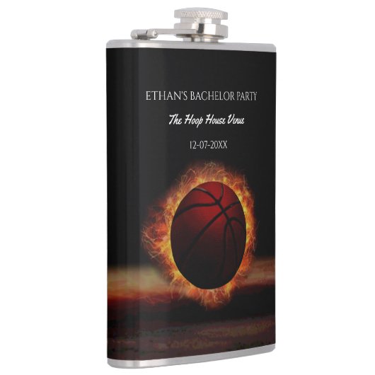 ブラックオレンジバスケットボールをテーマにしたパーティー週末 フラスク (右)