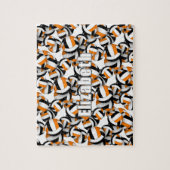 ブラックオレンジバレーボールチームカラーズキッドの名前 ジグソーパズル (縦)