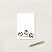 ブラックオレンジバレーボールメモ帳と彼女の名前 ポストイット (デスク上)