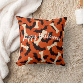 ブラックオレンジパターンハロウィーンホームベッドルームデコール クッション (ブランケット)