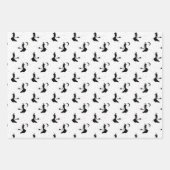 ブラックオレンジファンシースカルダマスクウィッチハロウィーン ラッピングペーパーシート (正面2)