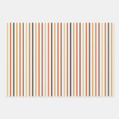 ブラックオレンジブラウンタン秋ストライプ ラッピングペーパーシート (正面3)