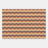 ブラックオレンジブラウンタン秋ストライプ ラッピングペーパーシート (正面2)