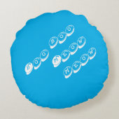 ブラックオレンジブルーキャットカボチャトリックまたはトリートブー ラウンドクッション (裏面)