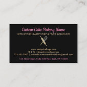 ブラックオレンジヘア調理師ツールベーカリーシェフ 名刺 (裏面)