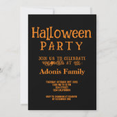 ブラックオレンジモダンハッピーハローウィンパーティー 招待状 (裏面)