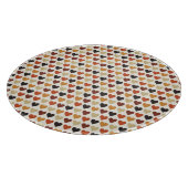 ブラックオレンジレッドブラウン秋ハート カッティングボード (角)