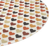 ブラックオレンジレッドブラウン秋ハート カッティングボード (角)