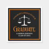 ブラックオレンジロースクールカスタム卒業パーティー スタンダードカクテルナプキン (正面)