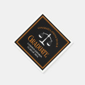 ブラックオレンジロースクールカスタム卒業パーティー スタンダードカクテルナプキン (角)