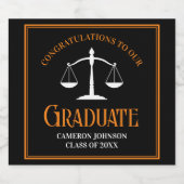 ブラックオレンジロースクールカスタム卒業パーティー スパークリングワインラベル (シングルラベル)