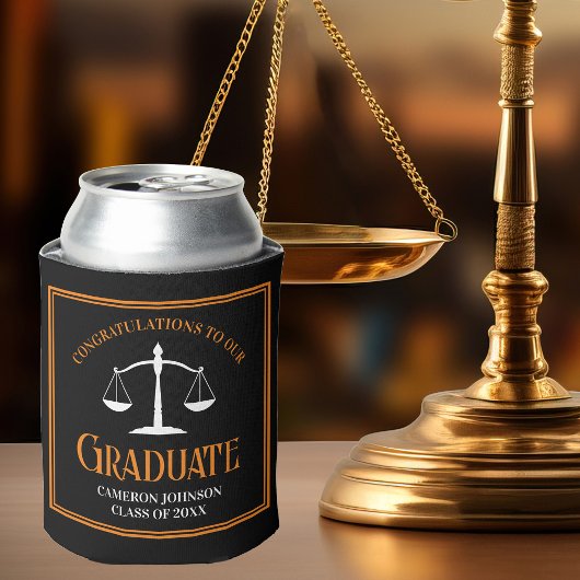 ブラックオレンジロースクールカスタム卒業パーティー 缶クーラー