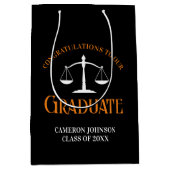 ブラックオレンジロースクールカスタム卒業 ミディアムペーパーバッグ (正面)