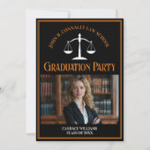 ブラックオレンジロースクール写真卒業パーティー 招待状 (正面)