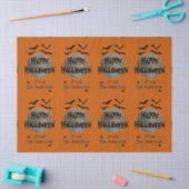 ブラックオレンジ不気味こうもりパターンハロウィーン 薄葉紙 (クラフト)