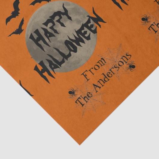 ブラックオレンジ不気味こうもりパターンハロウィーン 薄葉紙 (詳細)