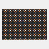 ブラックオレンジ幽霊パンプキンドットハロウィン ラッピングペーパーシート (正面2)