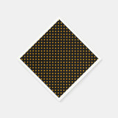 ブラックオレンジ水玉模様パターンハロウィーン スタンダードカクテルナプキン (角)