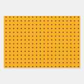 ブラックオレンジ水玉模様パターンハロウィーン ラッピングペーパーシート (正面2)