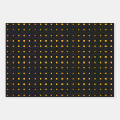 ブラックオレンジ水玉模様パターンハロウィーン ラッピングペーパーシート (正面)